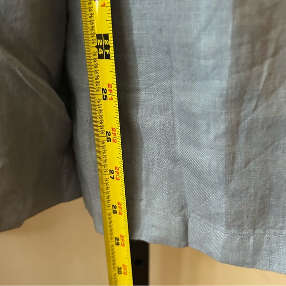 CP Shades Wendy Linen Wide Leg Pants Lagenlook Boho Palazzo Pull On Blue Size M - Picture 7 of 7